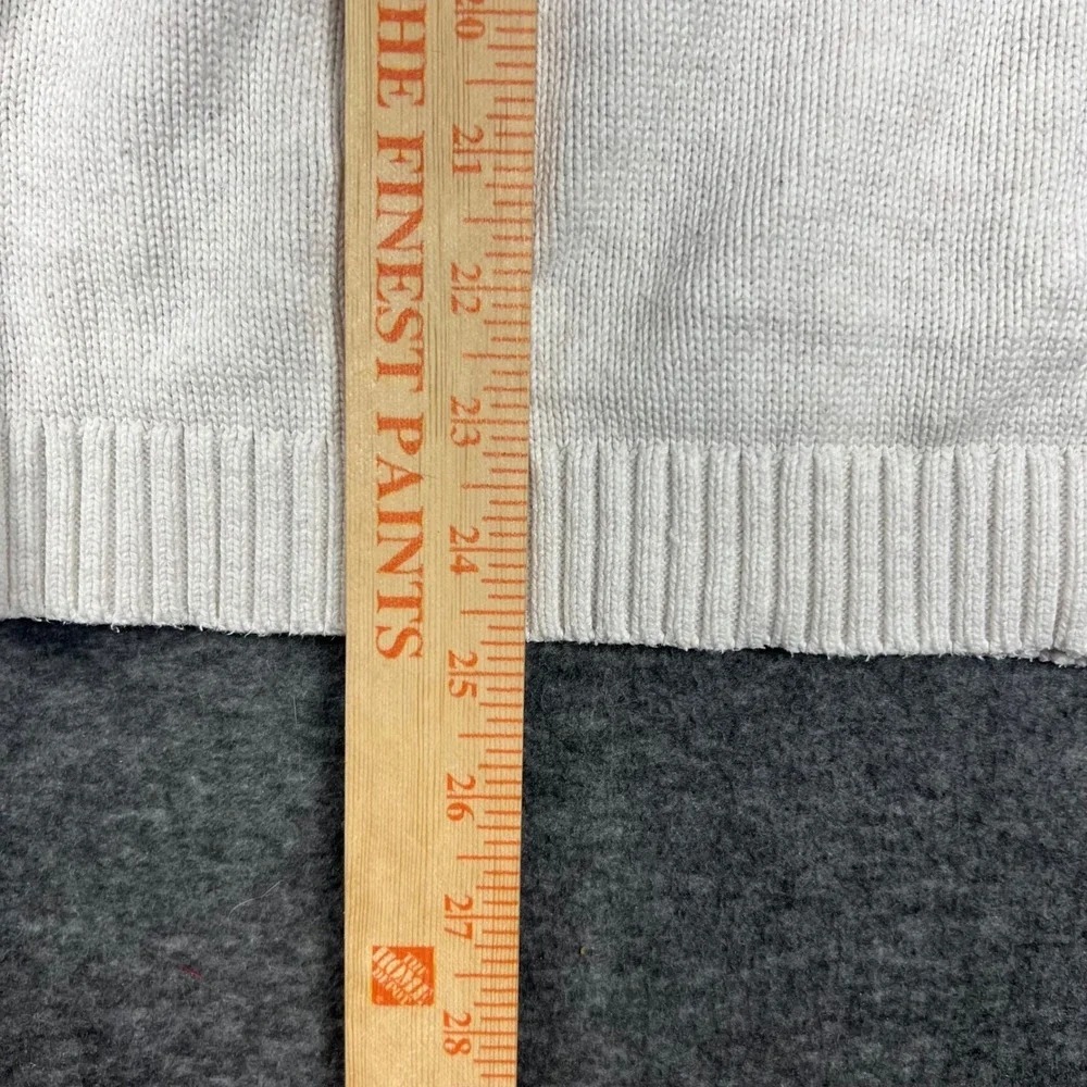 Tommy Hilfiger Cable Knit Fisherman Sweater Mens Large White Cotton Crew Neck